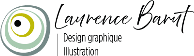 Logo de l'illustratrice Laurence Barut, représentant un ensemble de cercles colorés imbriqués les uns dans les autres